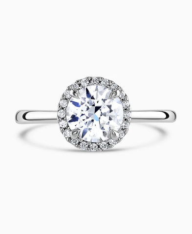 Platinum 1.03ct Diamond Ring with Halo