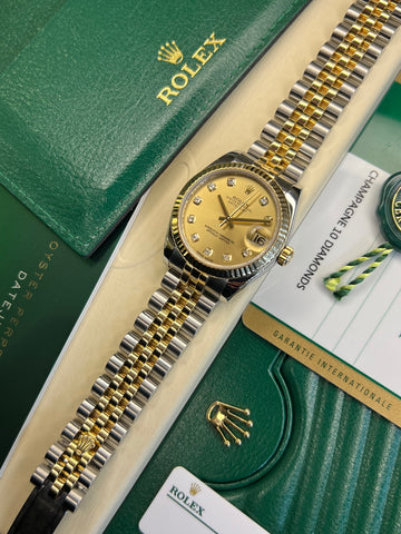 Rolex Datejust 31 Champagne Diamond Dial (2016 Box & Papers)