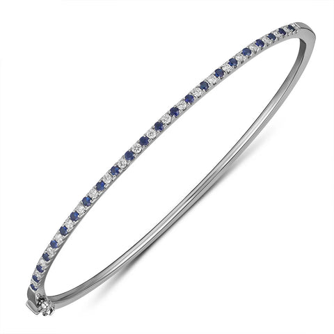 Platinum Sapphire and Diamond Bangle
