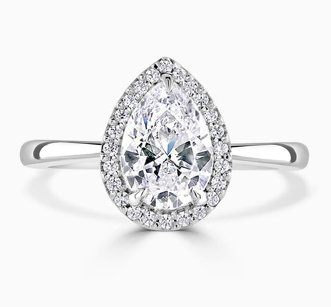 Platinum 1.82ct Total Pear Diamond Ring