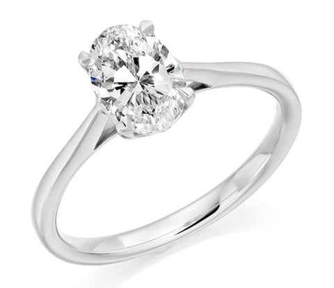 Platinum 1.55ct Oval Cut Diamond Solitaire