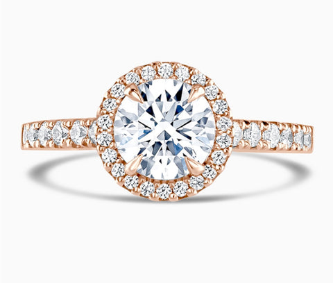 18ct Rose Gold 1.35ct Total Round Brilliant Cut Diamond Ring