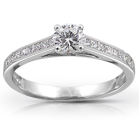 Platinum Diamond Solitaire with Diamond Set Shoulderd
01-21-087