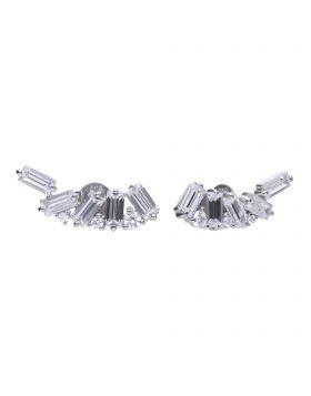 Diamonfire baguette crawler stud earrings