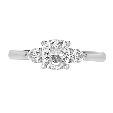 Platinum cushion cut 3 stone