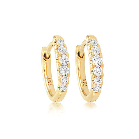 18ct Yellow Gold Diamond Hoop Earrings