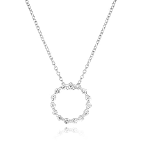 18ct White gold Diamond Circle Pendant